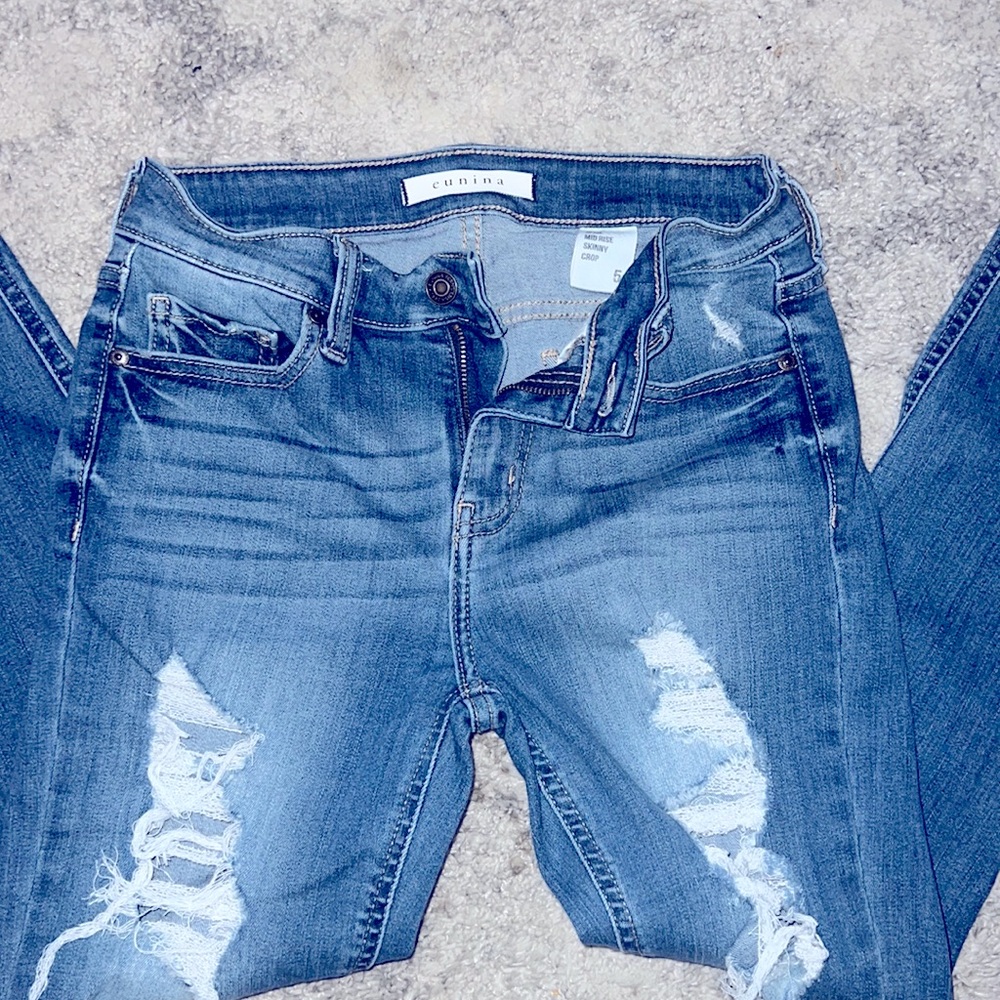 Eunina, mid rise skinny crop jeans, size 5